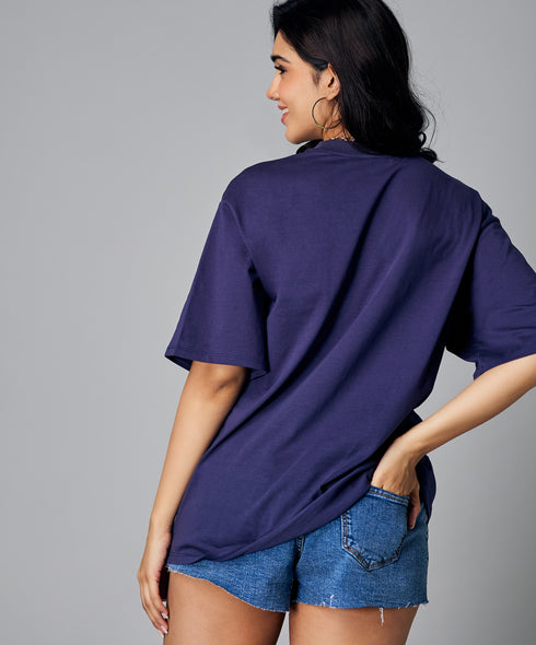 Oversize Navy Blue Stay Salty Tshirt